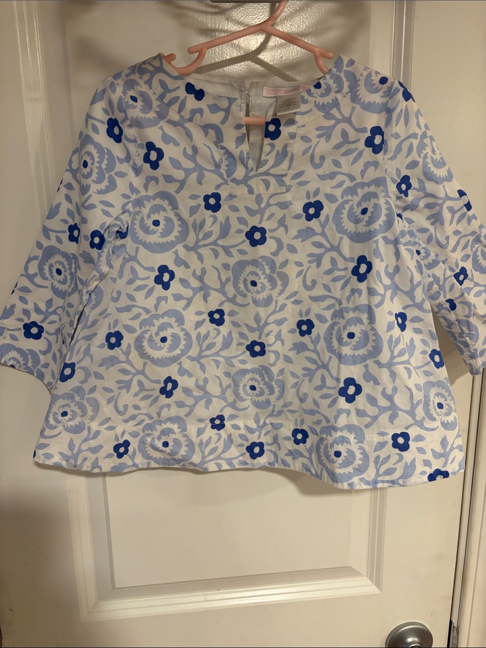 Janie and Jack Light Blue and Royal Blue Floral Tunic